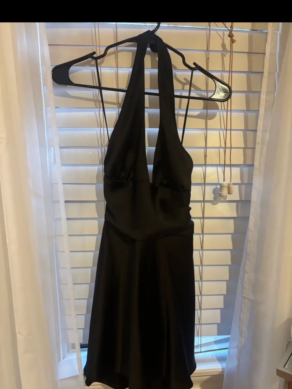 Black Halter Satin Dress - Elegant Women's Evening Dress